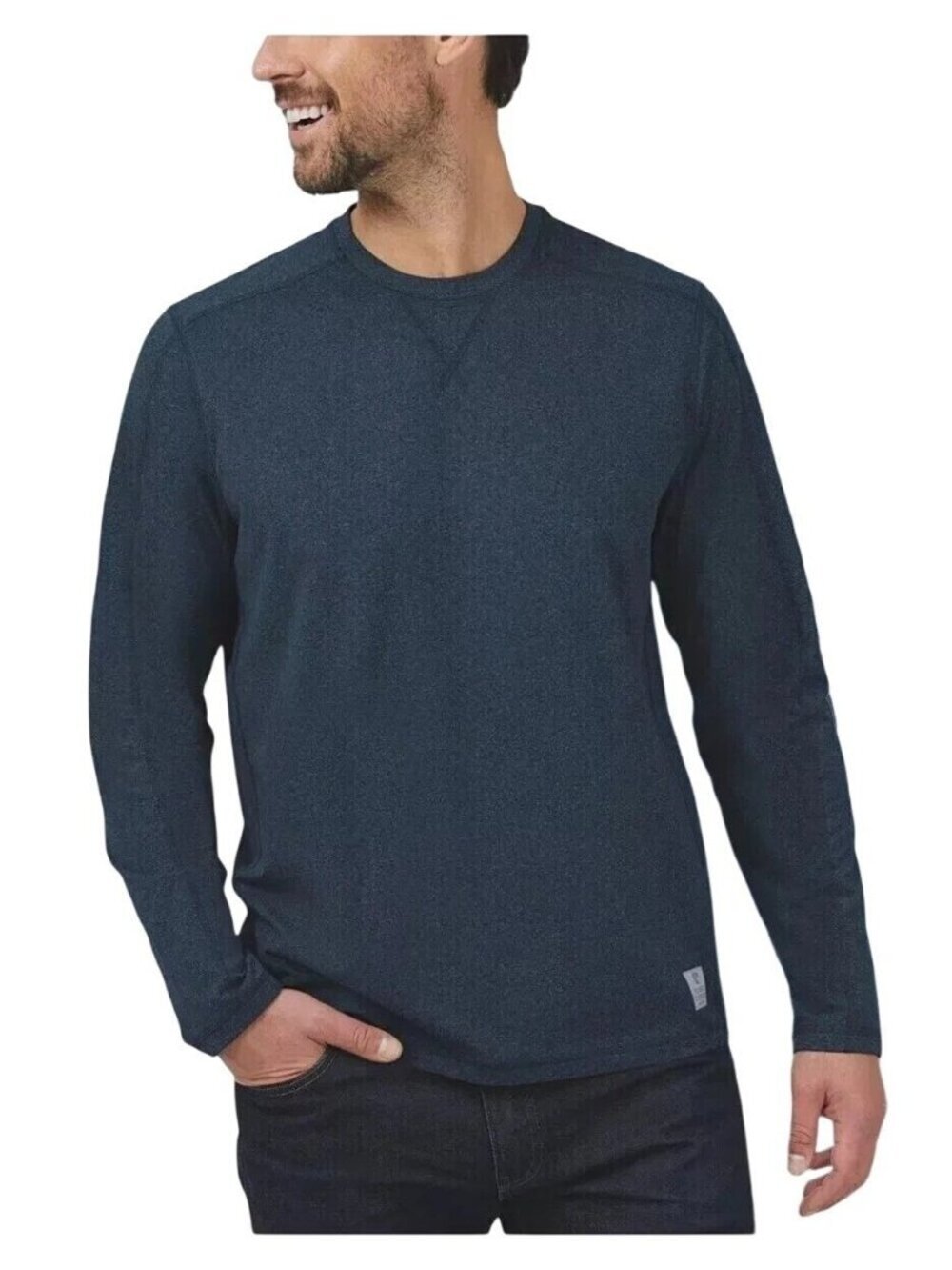 Rugged Elements Sueded Men's S Navy Blue Long Sleeve Crew Neck Shirt B0838